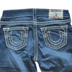 True Religion‎ Straight Jeans 27 Big QT Quad Chunky Rivets Embellished Western
